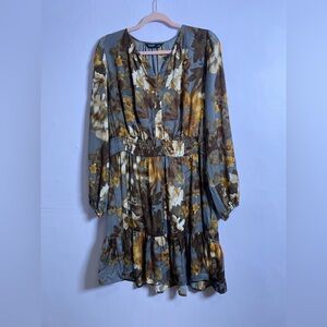 Simply Vera Vera Wang Multicolor Floral Long Sleeve Dress